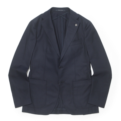 J6450 新品 タリアトーレ ストレッチニット編アンコンジャケット 紺 48 EASY SUITS DAKAR-NEWMAN SUPER110'S WOOL STRETCH | TAGLIATORE